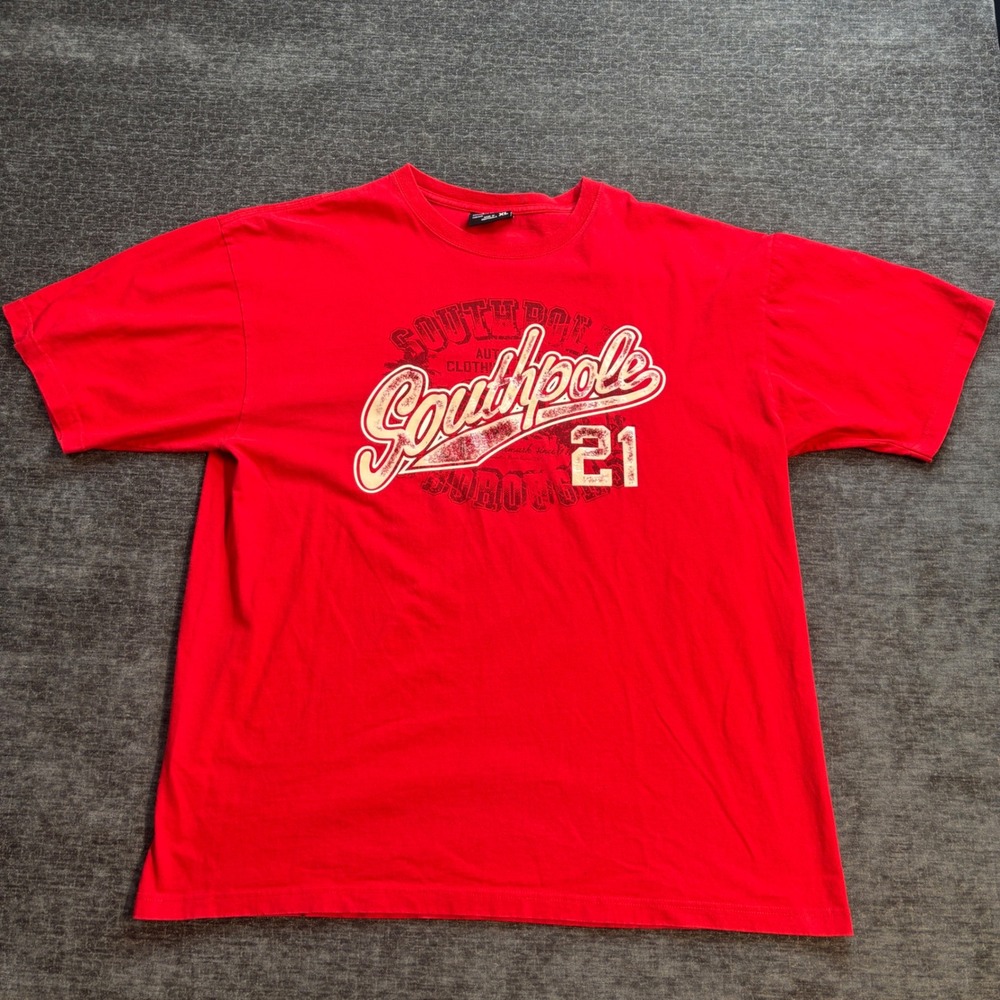 Southpole Authentic Collection Red Graphic T-Shirt Mens XL Y2K Streetwear 21